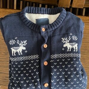 Navy Blue Reindeer Toddler Fair Isle Suit